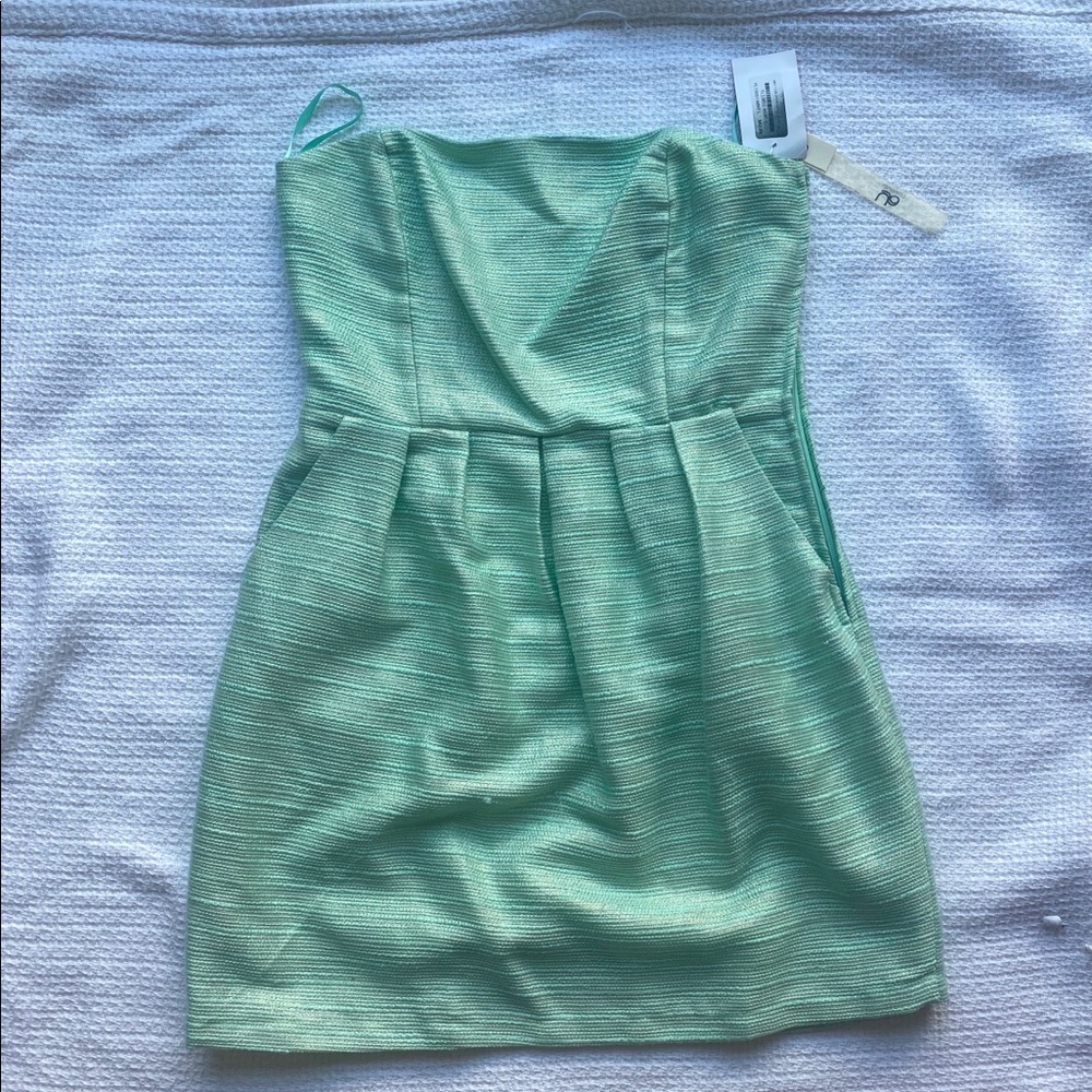 Backless Mint and Gold Dress with Pockets